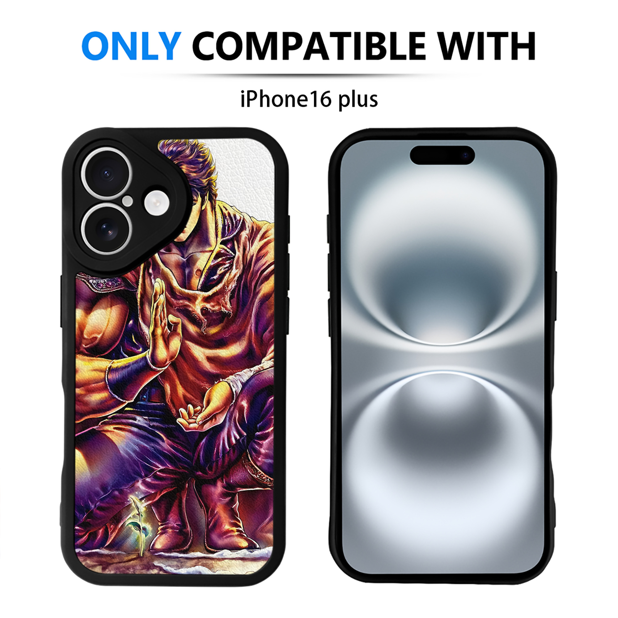 （画像用） 北斗の拳 Fist of the North Star 【iPhone 16シリーズ対応】シリコンスマホケース（レザー調） 材質：シリコン
